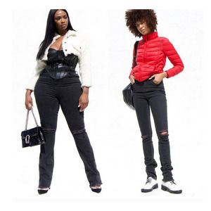 New Nineth Closet Black Destroyed High Rise Skinny Jeans With Raw Hemline Size 3